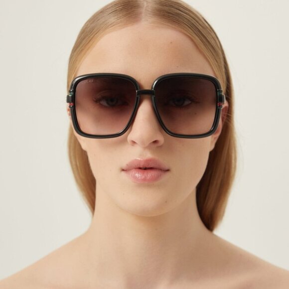 NEW GUCCI SQUARE SHAPE BLACK SUNGLASSES GG1066S 001 - Picture 4 of 5